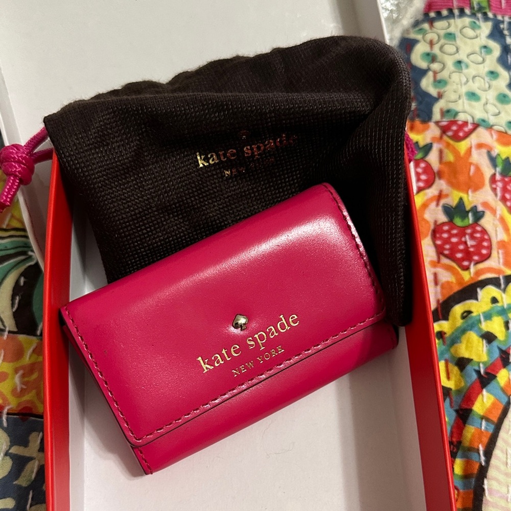 kate spade New York Hot Pink Leather Key Case